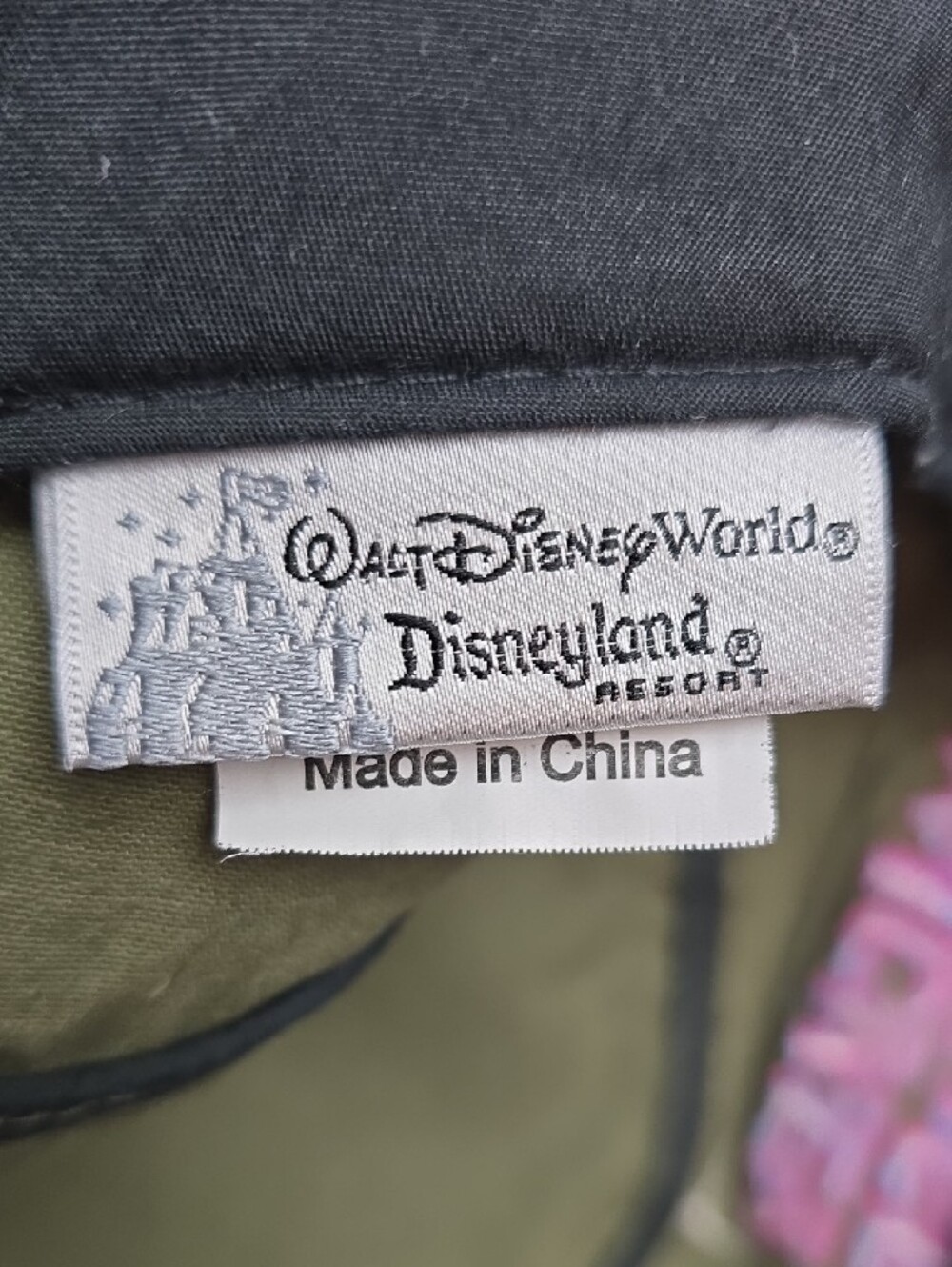 Personalized Disney Olive Green Cap w/ Pink Mickey Patches & "Madison" On Back - Picture 6 of 8